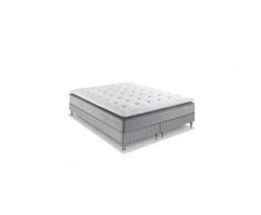 Ensemble matelas ressorts ensachã©s + sommier tapissier surmatelas mã©moire de forme extension 2x90x200