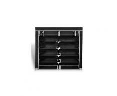 Icaverne - etagères et casiers à chaussures chic armoire à chaussures avec housse 115 x 28 x 110cm tissu noir