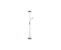 Lampadaire avec lampe de lecture en nickel satiné, Dim : H 180 -PEGANE-