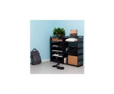 Armoire à chaussures etagère à chaussures meuble de chaussures porte-chaussures en metal tissu intissé 6 couches rangement 119 x 30 x 83cm noir
