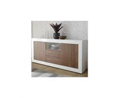 Enfilade 180 cm blanc laqué et couleur noyer serena 4
