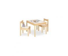 Table enfant olaf blanc naturel 64x50cm + 2 chaises