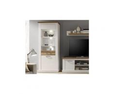 Vitrine lumineuse bois et blanc moderne liza
