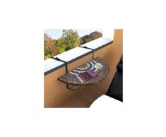 Icaverne - tables d'extérieur superbe table de balcon suspendue demi-circulaire terre cuite blanc