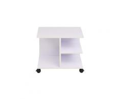 Icaverne - bibliothèques admirable étagère à roulettes 50 x 35 x 42 cm blanc