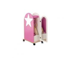 Armoire à roulettes en bois chambre enfant, 40 x 65 x 102 cm