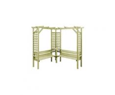 Structures extérieures edition guatemala pergola d'angle avec banc bois de pin imprégné fsc