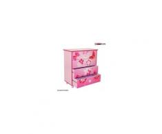 Commode Enfant 4 tiroirs meubles bois Papillon