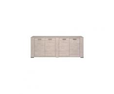 Buffet - bahut - enfilade loft buffet bas contemporain décor bois naturel - l 220 cm