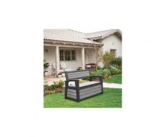 Banc coffre de jardin 227 l en résine gris - brossium