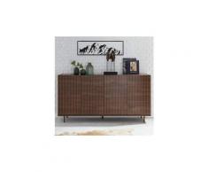 Enfilade 4 portes contemporaine couleur noyer verona