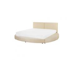Lit rond 180 x 200 cm beige laval
