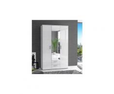 Finlandek armoire de chambre selkeä style contemporain blanc laqué brillant - l 121 cm