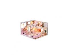 Maison de poupée en bois 3d style adolescent modèle miniature bricolage cadeaux de noël jouets jouets éducatifs