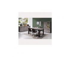 Salle à manger complète contemporaine couleur bois gris melany