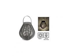 Lampion d'exterieur - lanterne d'exterieur lanterne solaire rochas en plastique ø21,4 x h21,6 cm - gris