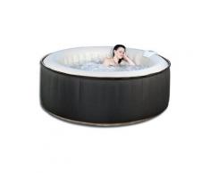 SPA GONFLABLE SAINT TROPEZ EN PVC - 6 PLACES - NOIR/GRIS CLAIR