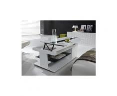 Table basse relevable blanc laqué design elsye