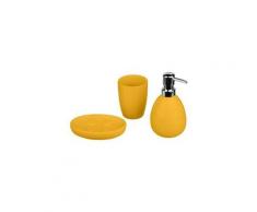 Set de 3 accessoires salle de bain sun jaune
