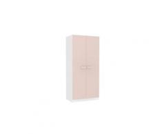 Armoire coloris blanc / rose - dim : l91 x p55,5 x h 200 cm -pegane-
