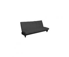 Pack futon coton gris anthracite 140x200 banquette fresh wengé - terre de nuit