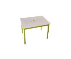 Table en bois pour enfant Vert et blanche, L 77 x L 55 x H 48 cm