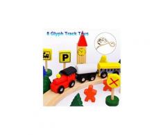 Puzzle d'apprentissage en bois scène d'enseignement éducatif 8 glyph urban track kids toys jouets éducatifs