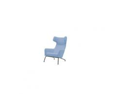 Fauteuil havana à oreilles en microfibre bleu softline