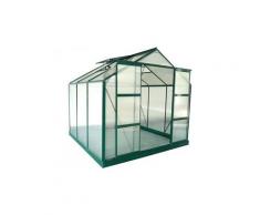 Serre de jardin en polycarbonate de 5.9 m² anissa avec embase