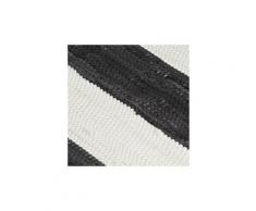 Icaverne - sets de table joli napperons 6 pcs chindi bande anthracite et blanc 30 x 45 cm