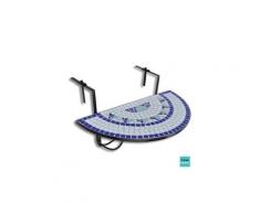 Table suspendue pour balcon en terre cuite bleu et blanc cs411241