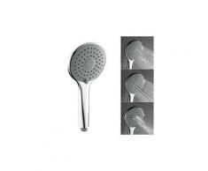 Pommeau de douche chromé douchette à mains 3 jets aux choix pomme de douche gris anticalcaire universelle amovible