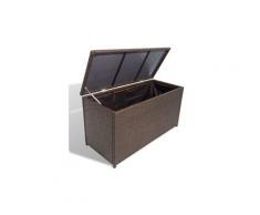 Mobilier de jardin reference kaboul boîte de rangement de jardin marron 120x50x60 cm résine tressée
