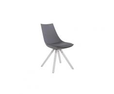 Distingué chaise de salle à manger, de cuisine, de salon copenhague cuir synthetique blanc carré