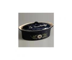 Terrine ovale 37cm bleu decor fleurs blanches - 134d6 - siegfried