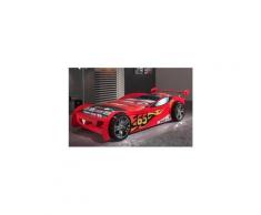 Lit voiture 246,6 x 111 x 66 cm coloris rouge
