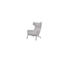 Fauteuil havana à oreilles en microfibre gris clair softline