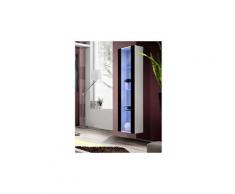 Vitrine led murale design "fly ii" 170cm noir & blanc