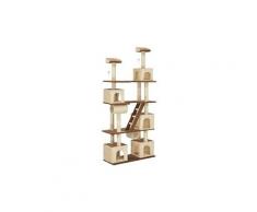 Arbre à chat avec griffoirs en sisal beige 225 cm