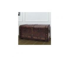 Coffre de rangement/malle en bois marron cs607971