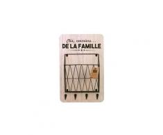 Petit meuble de rangement organiseur mural - clé et magazine - 26x40cm - beige/noir
