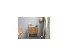 Buffet enfilade scandinave blanc et bois 2 portes 80cm