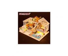 Maison miniature bricolage 3d en bois meubles led maison puzzle décorez cadeaux creative jouets éducatifs chaingzi 637