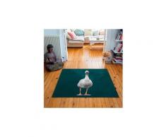 Tapis carré velours antidérapant imprimé animaux martine - 135 x 135 cm