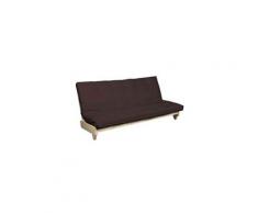 Pack futon latex chocolat 140x200 banquette fresh bois naturel