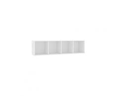 Icaverne - étagères murales et corniches splendide bibliothèque/meuble tv blanc 143 x 30 x 36 cm