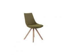 Contemporain chaise de salle à manger, de cuisine, de salon doha en tissu naturel carré
