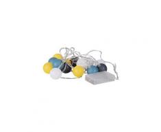 Guirlande boule lumineuse 15 led déco scandinave diamètre 3,5cm jaune bleu