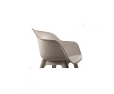 Chaise de jardin - fauteuil de jardin - tabouret de jardin lot de 2 fauteuils akola - coque cappucino