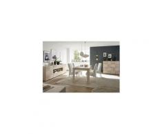 Salle à manger complète chêne clair - bari - l 137/185 x l 90 x h 79 - neuf
